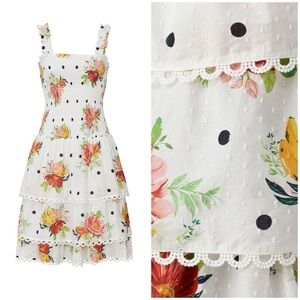 FARM Rio White Nanaju Midi Dress (Size S)